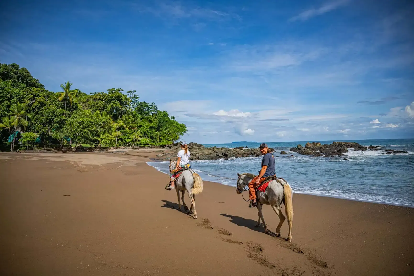 Horseback riding on a jungle trail near Pavones, southern Costa Rica